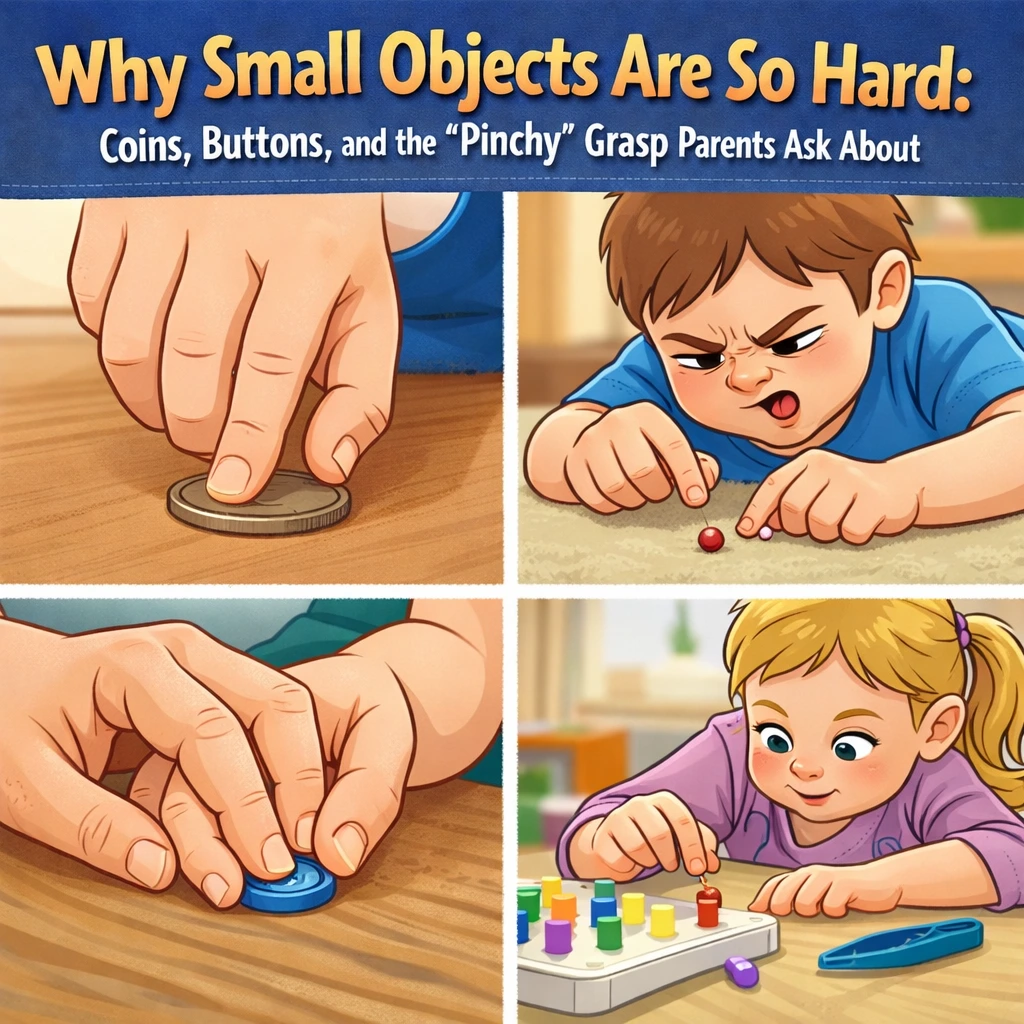 Why Small Objects Are So Hard: Coins, Buttons, and the “Pinchy” Grasp Parents Ask About