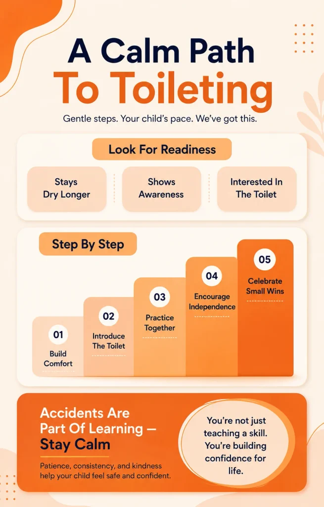 readiness signs and a calm step-by-step path to toileting