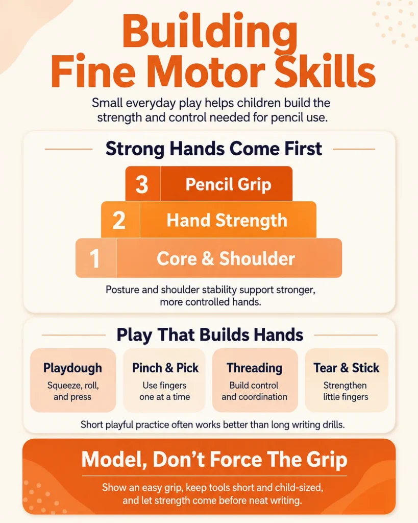 strong hands come first and play that builds fine motor skills
