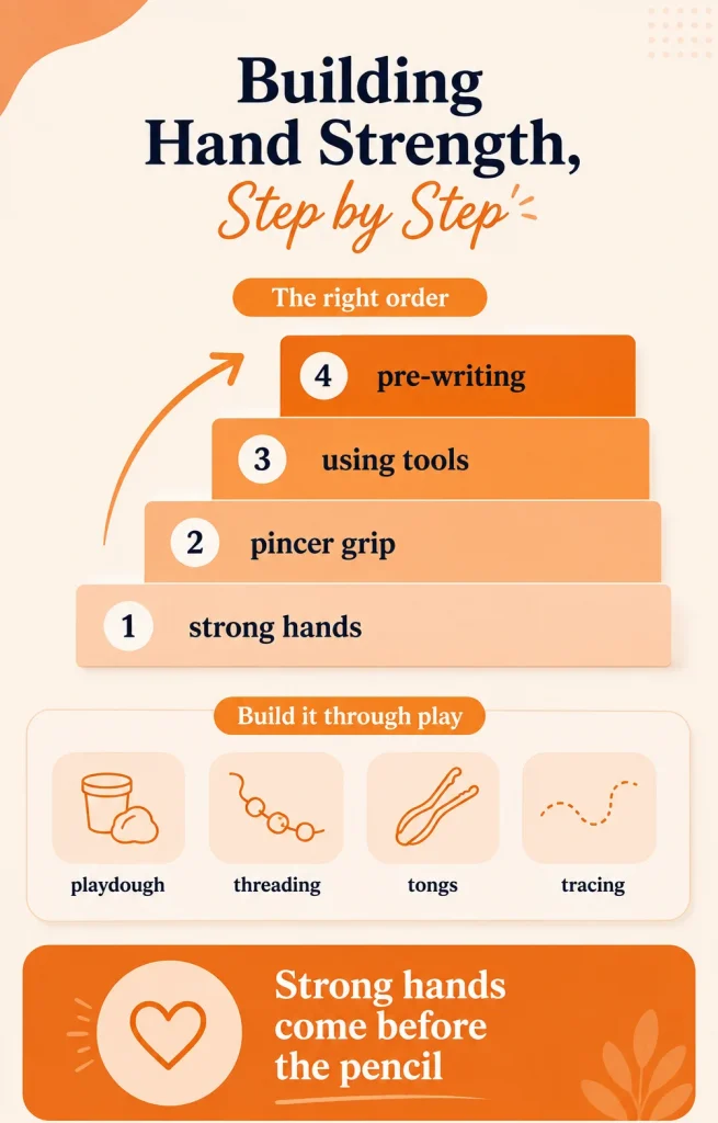 the ground-up steps from hand strength to pre-writing
