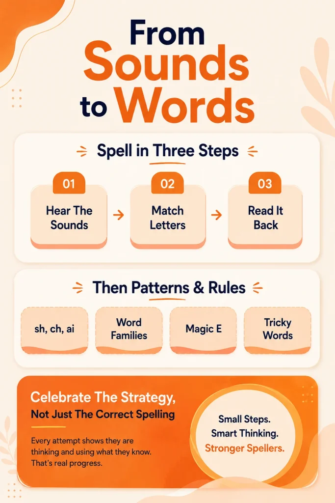the sound-based steps to spelling and the patterns that follow